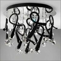 IL50381 Class crystal 10 light Flush ceiling Light, Black