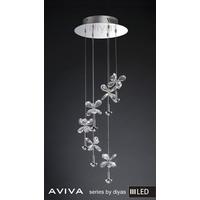 IL31141 Aviva LED 6 Light Chrome & Crystal Ceiling Pendant