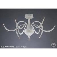 IL30150 Llamas 9 Light Gloss White Semi Flush Ceiling Light