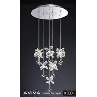 IL31145 Aviva LED 10 Light Chrome & Crystal Ceiling Pendant
