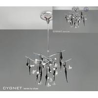 IL50410 Cygnet 10 Light Crystal And Black Glass Semi-Flush Pendant