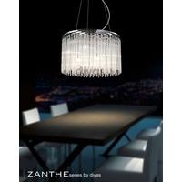 IL30018 Zanthe 10 Light Chrome Glass Rod Ceiling Pendant