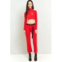 Illustrated People Romeo Red Polo Crop Top, RED