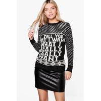 ill tell you what i want christmas jumper black