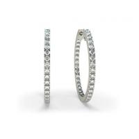 Illusion Setting Round Diamond Hoop Earring