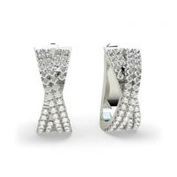 Illusion Setting Round Diamond Hoop Earring