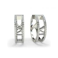 Illusion Setting Round Diamond Hoop Earring