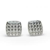 Illusion Setting Round Diamond Cluster Earrings