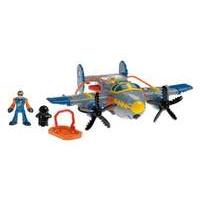 imaginext sky racers large plane air tornado and pilot bluegrey