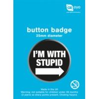 I\'m With Stupid Side Arrow Button Badge