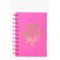 Important Stuff Spiral Notebook - fuchsia