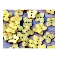 impex pearlised butterfly shape buttons light yellow