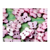 Impex Pearlised Butterfly Shape Buttons Light Pink