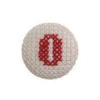 Impex Cross Stitch Alphabet Letter Buttons Red on White Letter O