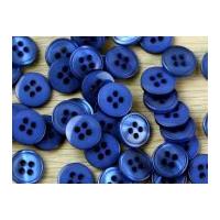 Impex Round 4 Hole Shiny Buttons Mid Blue