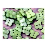 Impex Pearlised Butterfly Shape Buttons Light Green