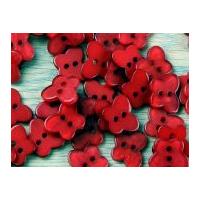 impex pearlised butterfly shape buttons red