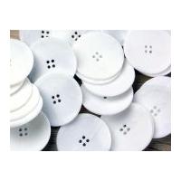 Impex Round Canvas Look Buttons White