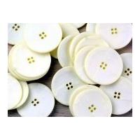 Impex Round Canvas Look Buttons Cream