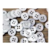 Impex Round 4 Hole Shiny Buttons White