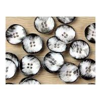 Impex Round Painted Worn Look Buttons White