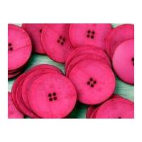 Impex Round Canvas Look Buttons Bright Pink