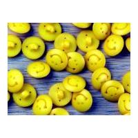 Impex Round Smiley Face Childrens Buttons Yellow