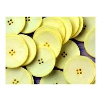Impex Round Canvas Look Buttons Pale Yellow