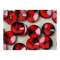 Impex Round Painted Worn Look Buttons Red
