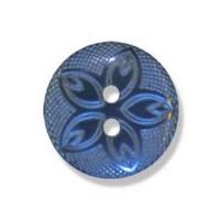 Impex Etched Flower Buttons 12mm Navy