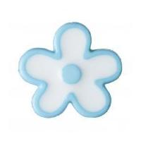 impex flower shaped shank buttons light blue