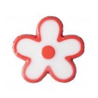 impex flower shaped shank buttons red