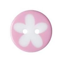 Impex Flower Print Round Buttons Light Pink