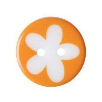 impex flower print round buttons orange