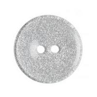 Impex Glitter Round Plastic Buttons Silver