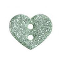 Impex Glitter Heart Plastic Buttons Light Green