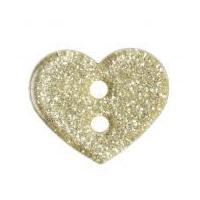 Impex Glitter Heart Plastic Buttons Light Yellow
