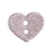 impex glitter heart plastic buttons light pink