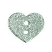 Impex Glitter Heart Plastic Buttons Light Green