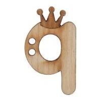 Impex Wood Alphabet Letter Buttons Natural Letter Q