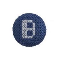 Impex Cross Stitch Alphabet Letter Buttons White on Blue Letter B