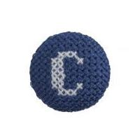 Impex Cross Stitch Alphabet Letter Buttons White on Blue Letter C
