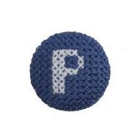 impex cross stitch alphabet letter buttons white on blue letter p