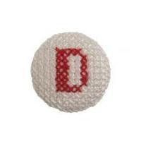 Impex Cross Stitch Alphabet Letter Buttons Red on White Letter D