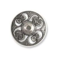 Impex Metal Filigree Buttons 24mm Antique Silver
