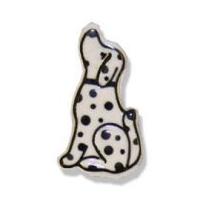 impex dalmatian dog shape novely buttons 24mm black white