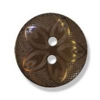Impex Etched Flower Buttons 18mm Brown