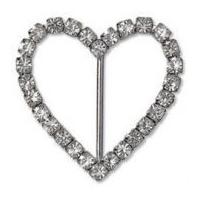 Impex Heart Diamante Buckle 25mm Silver