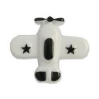 Impex Aeroplane Shape Buttons 18mm White