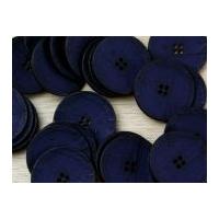 Impex Round Canvas Look Buttons Navy Blue